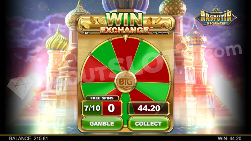Rasputin Megaways bonus buy feature screen