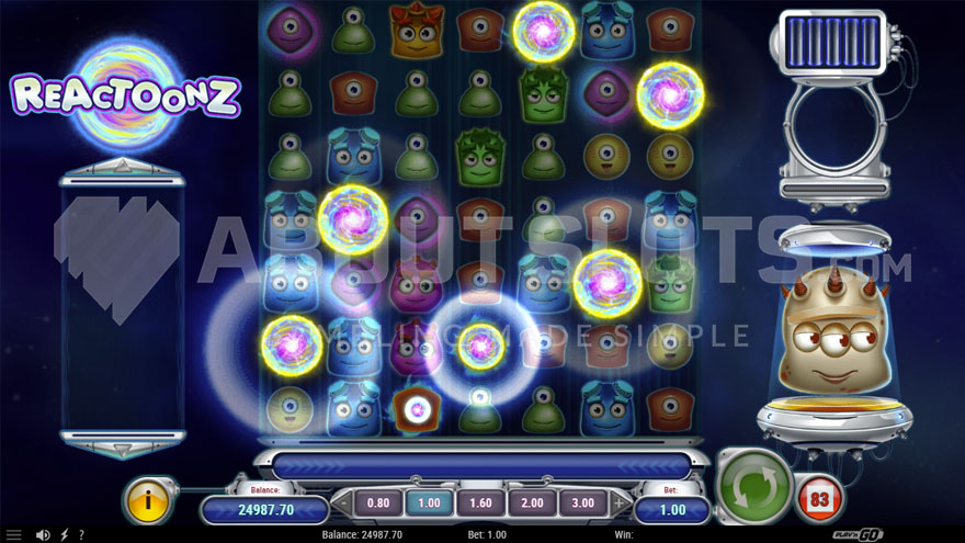 Instability feature activation adding six wild symbols to the reels