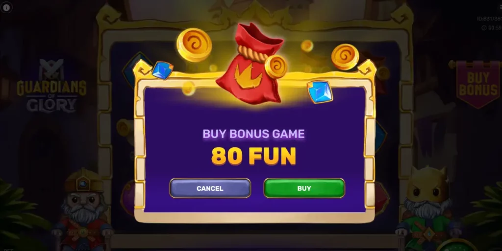Purchasing a Bonus in Guardians of Glory