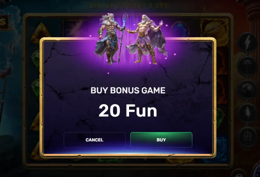 Purchasing a Bonus in Olympian Legends