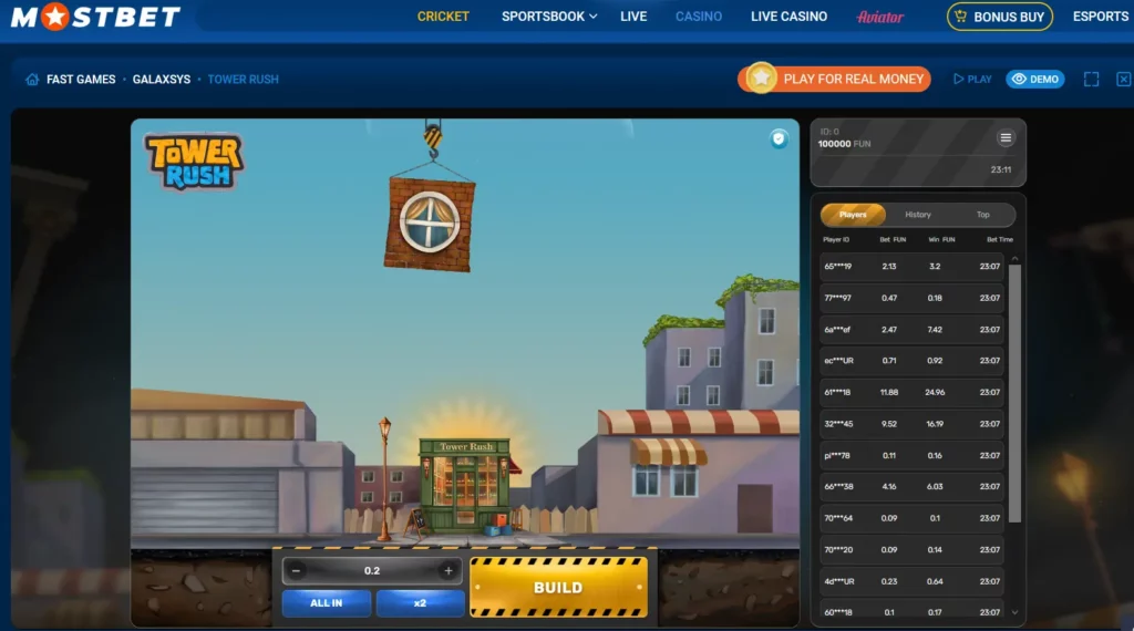 Tower Rush at Mostbet Tower Rush at Mostbet