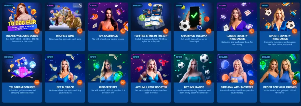 Bonuses at Mostbet