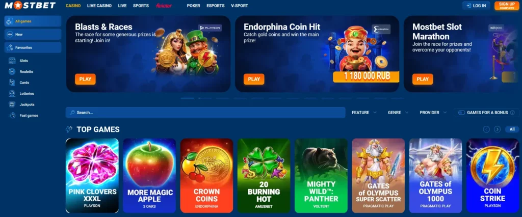 Casino at Mostbet